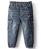 Babyhug Denim Full Length Washed & Distressed Jogger With Stretch - Blue