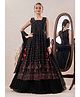 Lagorii Silk Sleeveless Bandhani Printed Mirror Work Detailed Lehenga Choli Set - Black