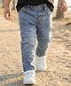 Babyhug Denim Full Length Washed Cut & Sew Jeans With Stretch - Blue