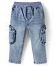 Babyhug Denim Full Length Washed Jeans with Stretch & Pockets - Navy Blue