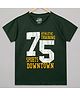 The Sandbox Clothing Co Cotton Knit Half Sleeves Downtown Text Printed Tee - Green