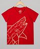 The Sandbox Clothing Co Cotton Knit Half Sleeves Dolphin Printed Tee - Red
