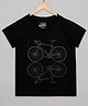 The Sandbox Clothing Co Cotton Knit Half Sleeves Bicycle Printed Tee - Black