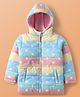Pine Kids Woven Full Sleeves Hooded Padded Jacket With Star Print - Multicolor