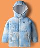 Pine Kids Woven Full Sleeves Hooded Padded Jacket With Tie & Dye Print - Blue