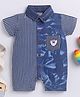 Wonderchild Interlock Woven Checked Romper - Denim Blue