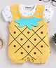 Wonderchild Interlock Woven Pineapple Printed Romper With Half Puffed Sleeves Tee - Mustard