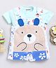 Wonderchild Interlock Animal Printed Romper With Half Sleeves Solid Tee - Sea Green & White