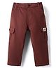 Babyhug Full Length Twill Solid Trousers With Stretch - Brown