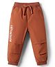 Babyhug Cotton Woven Full Length Jogger With Adventure Print - Rust Orange