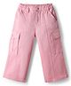 Babyhug Twill Full Length Trousers with Stretch & Cargo Pocket - Pink