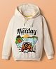 Pine Kids 100% Cotton Full Sleeves Vehicle Printed Hooded Sweatshirt  - Offwhite