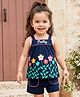 Babyhug Single Jersey Knit Sleeveless Top & Shorts Set With Floral Print - Navy Blue