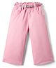 Babyhug Twill Full Length Wide Leg Solid Color Trouser with Stretch & Belt - Pink