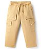 Babyhug Twill Full Length Solid Colour Trouser With Stretch & Cargo Pocket - Khaki