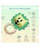 LY'L-SUN Neem Wood Teether cum Rattle Toy for Babies, 100% Natural & Safe Teething Relief, Infant Baby Toy for 0-12 Months, Eco-Friendly & Non-Toxic, Lion Toy for Kids, Color - Green