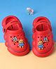 Cute Walk by Babyhug Clogs With Back Strap Closure & Bear Applique - Red