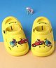 Cute Walk by Babyhug Clogs With Back Strap Closure & Car Applique - Yellow