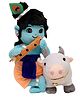 Panda's Box Lord Krishna & Cow (Non-musical) Plush Soft Toy - Height 32 cm