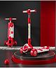 StarAndDaisy Scooter for Kids 3-12 Year 3 Wheel Skate Scooter with Pu Led Wheels, 4 Gear Hight Adjustment, Foldable Design to Easy Store, Black, Red