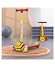 StarAndDaisy Type - 3-wheel kick scooter Skate for Kids 3-12 Years with LED Light PU Wheels, with 4 Level Height Adjustment, Yellow