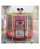 StarAndDaisy 1.4 Meter Kids Trampoline with Safety Enclosure Net,Indoor & Outdoor Trampoline for Kids, Mini Round Bounce Jumper, Red