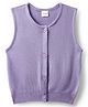 Babyhug Knitted Sleeveless Solid Front Open Sweater Vest - Lavender