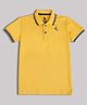 Lil Tomatoes Cotton Half Sleeves Solid Polo Tee - Mustard