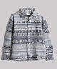 Lil Tomatoes Jacquard Full Sleeves Chevron Printed Shirt - Grey