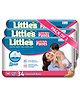 Little's Cotton Soft Baby Diaper Pants with Leakage Guard Pack of 3 Size M - 102 Diapers
