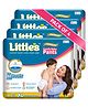 Little's Cotton Soft Baby Diaper with Leakage Guard Wetness Indicator & 12 Hours Absorption Size XL Pack of 4 - 96 Pieces