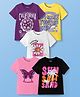 Pine Kids Cotton Knit Half Sleeves T-Shirts with Text Print Pack of 5 - Multicolor
