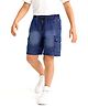 Arias Cotton Woven Washed Shorts With Cargo Pockets - Blue