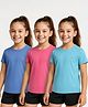Pine Active Knit Half Sleeves Solid Color T-Shirts Pack of 3 - Light Blue & Blue