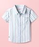 Babyhug Cotton Woven Half Sleeves Shirt With Stripes - Light Blue