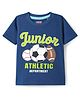 Babyhug 100% Cotton Knit Half Sleeves T-Shirt With Junior Text Print - Navy Blue