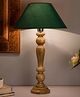 Homesake Eureka Polka Natural Wood Table Lamp With Green Shade