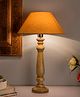 Homesake Mabel Rustic Wood Table Lamp with Golden Shade