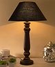 Homesake Mabel Antique Black Wood Table Lamp with Black Shade