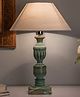 Homesake Rustic Algae French Trophy Carved Table lamp with White Cone Shade