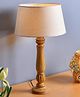 Homesake Classic Victorian Natural Wood Table Lamp With Khadi Shade