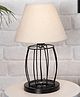 Homesake Modern Table Lamp, Metal Wire Cage Base Modern Fabric Lampshade for Home Office Cafe Restaurant, White Jute