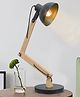 Homesake Wood Metal Desk Lamp, Swing Arm Desk Lamp, Adjustable Architect Study Table Lamp,  Reading Lamp for Home, Office, Multi-Joint, Black Finish