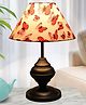 Homesake Black Metal Table Lamp with Fabric Shade, E27 holder, Urn, Printed butterfly