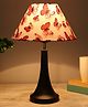 Homesake Black Metal Table Lamp with Fabric Shade, E27 holder, Cone, Printed butterfly