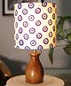 Homesake Dovel Pot Modern Table Lamp, Wooden Base Modern Fabric Lampshade for Home Office Cafe Restaurant, Dovel Pot, Turkish Evil Eye