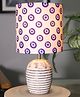 Homesake Ribbed Basket Table Lamp, Wooden Base Modern Fabric Lampshade for Home Office Cafe Restaurant Turkish Evil Eye