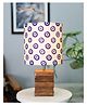 Homesake Ribbed Cube Table Lamp, Wooden Base Modern Fabric Lampshade for Home Office Cafe Restaurant, Turkish Evil Eye