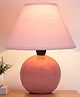 Homesake Modern Small Ceramic Table Lamp, Classic Bedside Desk lamp for Living Room Bedroom, Farmhouse Night , Round, Pink