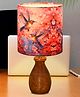 Homesake Dovel Pot Modern Table Lamp, Wooden Base Modern Fabric Lampshade for Home Office Cafe Restaurant, Dovel Pot, Humming Bird